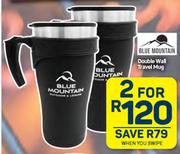 Blue Mountain Double Wall Travel Mug-For 2