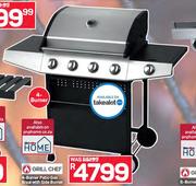 Grill Chef 4 Burner Patio Gas Braai With Side Burner