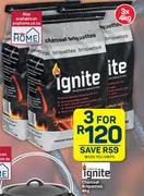 Ignite Charcoal Briquettes-For 3 x 4Kg