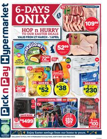 Pick n Pay Hypermarket Gauteng, Free state, North West :  Easter Weekend Specials (27 March - 01 April 2024)
