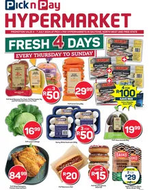 Pick n Pay Hypermarket Gauteng, Free state, North West :  Fresh Specials (04 July - 07 July 2024)