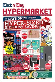 Pick n Pay Hypermarket Gauteng, Free state, North West : Hyper Birthday Specials (02 July - 07 July 2024)