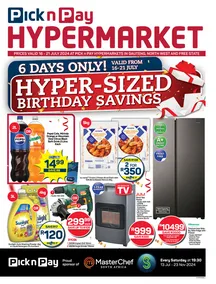 Pick n Pay Hypermarket Gauteng, Free state, North West : Birthday Savings (16 July - 21 July 2024)