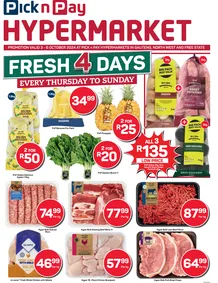 Pick n Pay Hypermarket Gauteng, Free state, North West : Hyper Fresh Specials (03 October - 06 October 2024) 