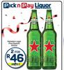 Heineken Lager Plus Deposit-For 2 x 650ml