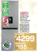 DEFY Metallic Fridge With Bottom Freezer And Water Dispenser - DAC449