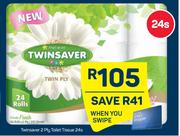 Twinsaver 2 Ply Toilet Tissue-24's Pack