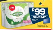 Twinsaver 2 Ply Toilet Tissue-24's Pack