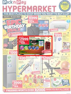 Pick n Pay Hyper : Epic Birthday Deals (05 July - 18 July 2021), page 1