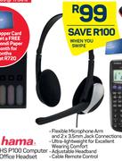Hama HS P100 Computer Office Headset