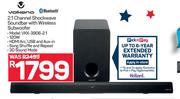 Volkano 2.1 Channel Shockwave Soundbar With Wireless Subwoofer VKX-3906-2.1