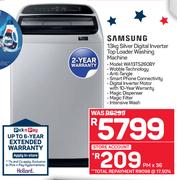 Samsung 13Kg Silver Digital Inverter Top Loader Washing Machine WA13T5260BY