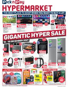 Pick n Pay Hypermarket : Gigantic Hyper Sale (15 December - 19 December 2021)