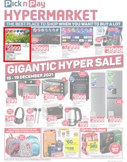 Pick n Pay Hypermarket : Gigantic Hyper Sale (15 December - 19 December 2021), page 1
