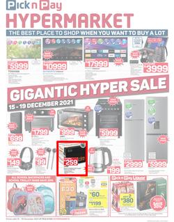 Pick n Pay Hypermarket : Gigantic Hyper Sale (15 December - 19 December 2021), page 1