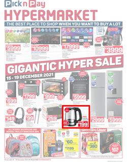Pick n Pay Hypermarket : Gigantic Hyper Sale (15 December - 19 December 2021), page 1