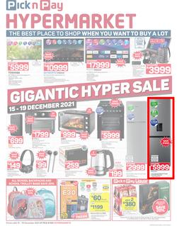 Pick n Pay Hypermarket : Gigantic Hyper Sale (15 December - 19 December 2021), page 1