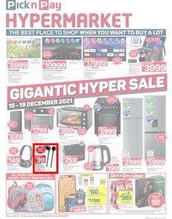 Pick n Pay Hypermarket : Gigantic Hyper Sale (15 December - 19 December 2021), page 1