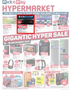 Pick n Pay Hypermarket : Gigantic Hyper Sale (15 December - 19 December 2021), page 1