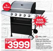 Grill Chef 5-Burner Patio Gas Braai With Side Burner