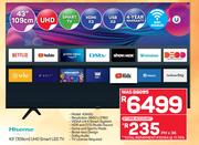 Hisense 43" (109cm) UHD Smart LED TV 43A6G
