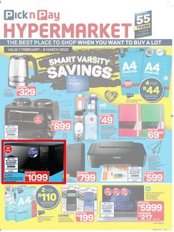 Pick n Pay Hypermarket : Smart Varsity Savings (7 February - 6 March 2022), page 1