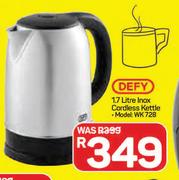 Defy 1.7L Inox Cordless Kettle WK 728