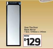 Over The Door Black Mirror 1040mm x 340mm