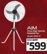 Aim 45cm High Velocity Pedestal Fan AHVS18