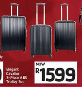 Elegant Cavalier 3-Piece ABS Trolley Set
