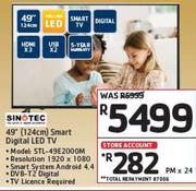 Sinotec 49"/ 124cm Smart Digital LED TV STL-49E2000M