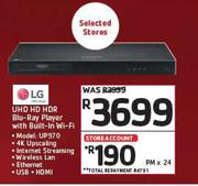 LG UHD HD HDR Blu-Ray Player With Built-In Wi-Fi UP970