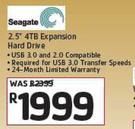 Seagate 2.5" 4TB Expansion Hard Drive