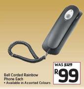 Bell Corded Rainbow Phone-Each