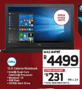 Dell 15.6 Celeron Notebook 