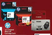 HP 123 Original Black Ink Cartridge 