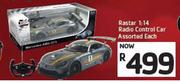 Rastar 1:14 Radio Control Car Assorted-Each