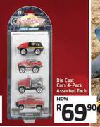 Die Cast Cars 4-Pack Assorted-Each