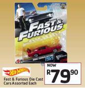 Hot Wheels Fast & Furious Die Cast Cars Assorted-Each