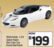 Motormax 1:24 Satin Paint Die Cast Car Assorted-Each