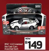 MSZ 1:32 Licensed Die Cast Cars Assorted-Each