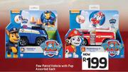 Paw Patrol Vehicle With Pup Assorted-Each