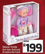 Deluxe Trendy Girl Hair Doll & Accessories-Each