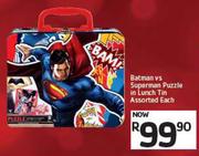 Batman Vs Superman Puzzle In Lunch Tin Assorted-Each