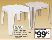 Sal Patio Side Table Assorted Colours-Each