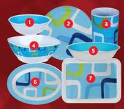 Geometric 23cm Melamine Dinner Plate-Each