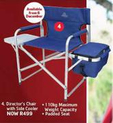 Blue Mountain Director's Chair With Side Cooler