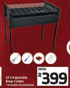 LK's Adjustable Braai Combo Includes Accessories