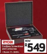 Ryobi Cordless Screwdriver & Corkscrew CS-360XL