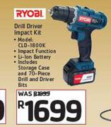 Ryobi Drill Driver Impact Kit CLD-1800K